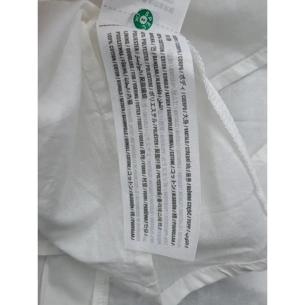 Abercrombie & Fitch Smocked Maxi Dress Womens XS Petite White Tiered Minimalist